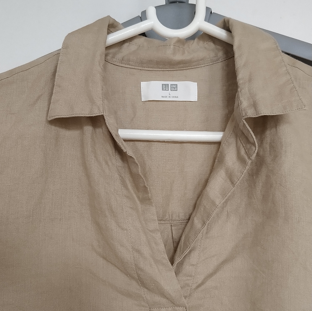 Uniqlo linen Skipper collar Shirt - Picture 7 of 8